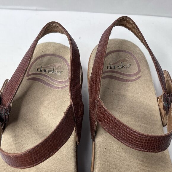 Dansko Sissy Brown Leather Buckle Strap Open Toe Clog Sandal Women’s Sz 37/6.5 - Picture 4 of 11